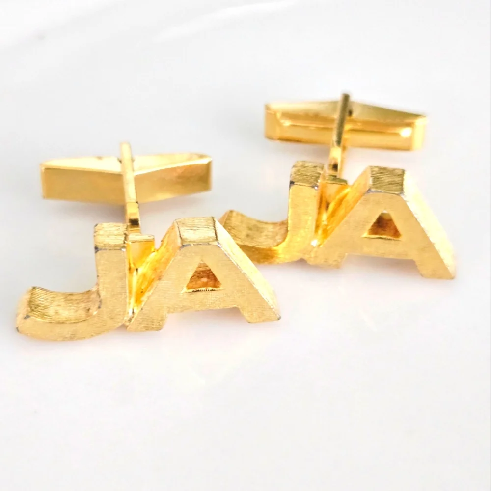 Vintage Goldtone JA Initial Cufflinks